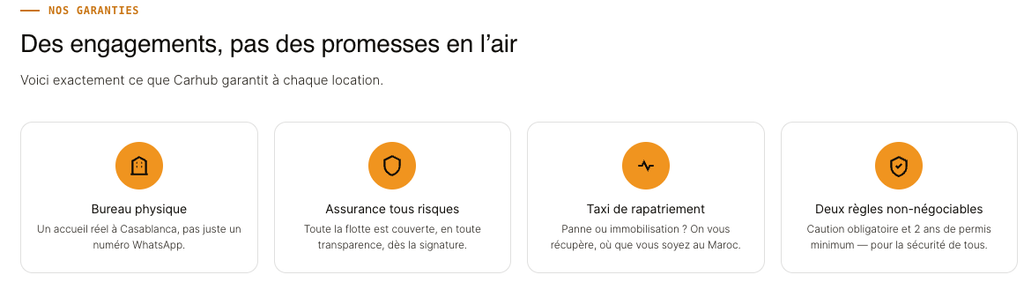 Nos garanties Carhub